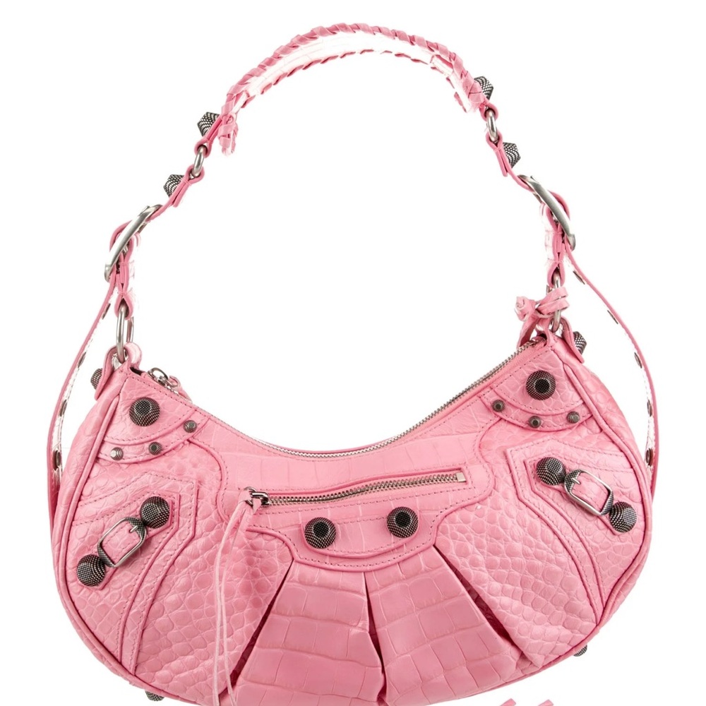 Balenciaga Pink Shoulder Bag with Metal Studs